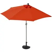 Mendler Demi-Parasol Aluminium Parla Pour Balcon Ou Terrasse, Ip 50+, 300cm Terracotta Avec Pied