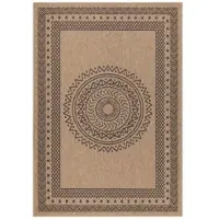 Carpetsale24 Tapis Intérieur Extérieur Tissage Plat Aspect Sisal Naturel Imperméable Style Scandinave Boho, Taille: 200x290 cm