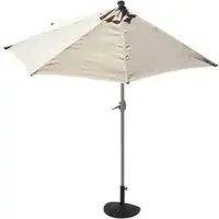 Mendler Demi-Parasol Aluminium Parla Pour Balcon Ou Terrasse, Ip 50+, 270cm Crème Avec Pied