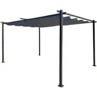 Jet-Line Pavillon Pavillon de jardin 3x4m anthracite Luxor Light protection UV imperméable abri solaire pour terrasse jardin