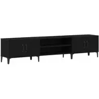 vidaXL meuble TV Noir Chêne 180x31,5x40 cm Bois d'ingénierie