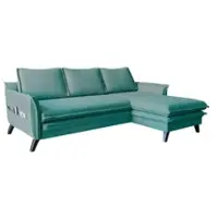 Miuform Charming Charlie - Canapé d'angle avec fonction lit et coffre de lit L-FORME DROITE - 228x150cm - Aqua - Canapé-lit Canapé