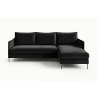 Bettso Canapé d'angle avec fonction sommeil et coffre de lit Canapé avec ressorts Canapé rembourré avec fonction lit pour le salon BELIS Noir