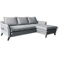 Miuform Charming Charlie - Canapé d'angle avec fonction lit et coffre de lit L-FORME DROITE - 228x150cm - Gris - Canapé Canapé-lit
