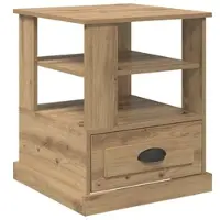 vidaXL Cabinet de chevet avec tiroir chêne artisanal 50 x 50 x 60 cm