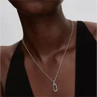 Pandora Collier avec pendentif à maillons, (Argent 925, Argent massif, 50 cm)
