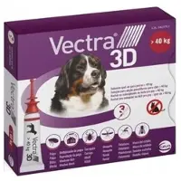 Vectra 3D Solution à appliquer contre les puces et les tiques pour chiens >40kg en pipette 3 pièces.