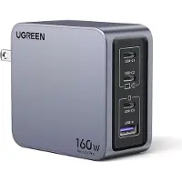 UGREEN Chargeur Nexode Pro 160W, Gan, Usb + 3X Usb-C (Gris)