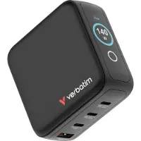 Verbatim Mini GaN Charger 4 Port 140W w Display (EU/UK/US)