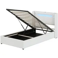 OKWISH Lit Gigogne 90x200 cm Extensible 180x200 cm - 2 Couchages Gain de Place avec Lit Tiroir - Capitonné en Velours - Sans Matelas - Blanc