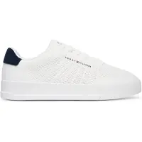 Tommy Hilfiger Baskets basses 'Court' bleu marine / blanc