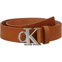 Calvin Klein Ceinture 'Smooth Monogram Buckle' cognac