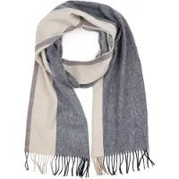 Profuomo Écharpe Laine Rayé Bleu Marron Beige
