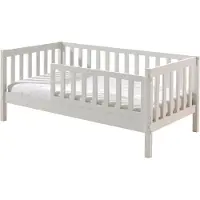 Vipack - Lit junior avec surface de couchage 70 x 140 cm, encadrement avec barreaux verticaux, finition pin massif laqué blanc