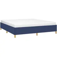 vidaXL Sommier boxspring bleu 160x200 cm Tissu