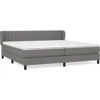 vidaXL Lit boxspring avec matelas gris foncé 200x200 cm Tissu