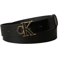 Calvin Klein Ceinture 'CK Monogram Buckle' or / noir