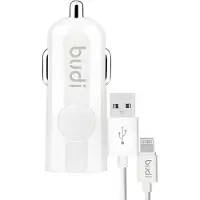 Budi - 1 chargeur de voiture USB avec indicateur LED+câble éclair