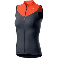 Castelli Maillot Femme Solaris Noir Orange, Taille S