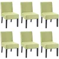 Mendler 6x chaise de salle à manger HWC-F61, fauteuil lounge, tissu/textil vert