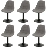 Mendler Lot de 6 chaises de salle à manger HWC-A60, chaise de cuisine chaise pivotante, acier MVG tissu/textile bouclé (450g/m²) gris