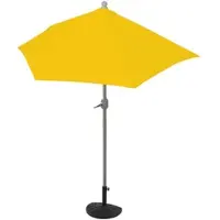 Mendler Parasol Semi-Circulaire Parla, Demi-Parasol Balcon, Uv 50+ Polyester/Alu 3kg 270cm Jaune Avec Support