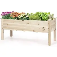 Costway Bac à plantes surélevé Bac à plantes pouvant supporter jusqu'à 100kg, bac à fleurs Bac à herbes aromatiques en bois de sapin, bac à plantes Bac de culture au jardin 120x43,5x51cm