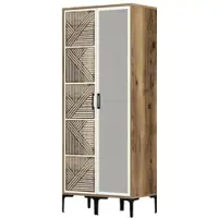 Dmora Ramallah - Armoire 2 Portes, 80x201h cm Noyer, 5 Étagères