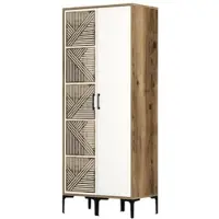 Dmora Weng - Armoire 2 Portes, 80x201h cm Noyer Brun, 5 Étagères