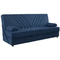 Dmora Apicella - Canapé-lit 3 places, 181x81 cm bleu, rangement