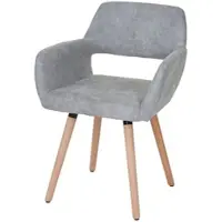 Mendler 6x chaise de salle à manger HWC-A50 II, fauteuil, design rétro des années 50 tissu, gris béton