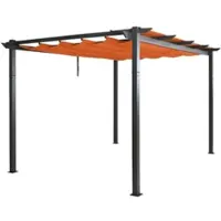 Mendler Pergola En Aluminium Hwc-N93, Pavillon De Jardin Pavillon De Jardin, Structure Stable De 8cm Toit Coulissant Uv50+ 3x4m Terracotta