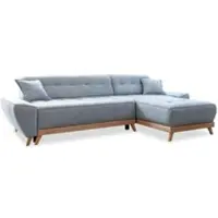 Miuform Dazzling Daisy - Canapé d'angle avec fonction lit et coffre de lit Canapé avec chaise longue réversible - 260x164cm - Bleu clair - Canapé-lit Canapé