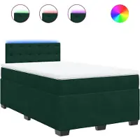 vidaXL Lit boxspring avec matelas vert foncé 120x200 cm velours