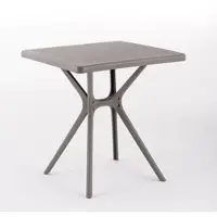 Idea New Garden Srl Table d'extérieur en polypropylène avec fibre de verre, carrée, 70 x 70 cm, robuste et résistante, idéale pour le jardin, la terrasse, le bar LUCAS - Beige