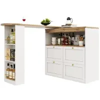 MODFU Meuble TV - Meuble TV 160x39x50.5 cm avec Portes Ondulées et Rangement Spacieux, Organisation pour Appareils Multimédias, Noyer