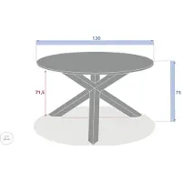 Hespéride Table De Jardin Ronde Alu/Verre Oryon Laurier - 6 Places -