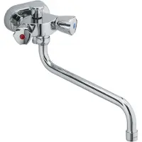 Kludi Mitigeur bain-douche STANDARD SPEZIAL DN 15 avec douchette télescopique blanc chrome