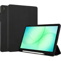 Accezz Coque tablette portefeuille Smart Silicone pour Samsung Galaxy Tab A11 Plus / A9 Plus - Noir