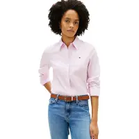 Tommy Hilfiger Ess Poplin Regular Fit Long Sleeve Shirt Rose 42 Femme
