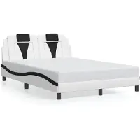 vidaXL Cadre de lit "Viana" sans matelas Blanc et noir 140x200 cm Similicuir