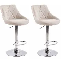 CLP lot de 2 tabourets de bar Lazio tissu