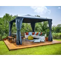 Palram - Canopia Gazébo tonnelle 13m² gris anthracite - Palram - 702780 - palermo 3600
