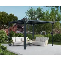 Palram - Canopia Gazébo tonnelle plate 9.5m² gris anthracite - - 703728 - milano