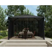 Palram - Canopia moustiquaire en polyester pour pavillon Milano 4300 Martinique 5000 Gris
