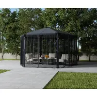 Palram - Canopia Palram - Moustiquaire en polyester Canopia pour pavillon Roma et Monaco Gris