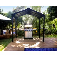 Palram - Canopia Pavillon de barbecue en aluminium Austin BBQ 2400 anthracite 181x240x249 cm