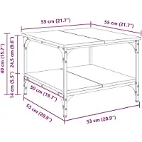 vidaXL Table basse Chêne artisanal 55 x 55 x 40 cm Bois d'ingénierie