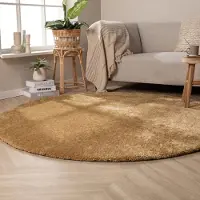 NATURL. Tapis rond lavable - Clean Or | Ø 120cm | Rond | Pile haute