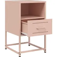 vidaXL Tables de chevet 2 pcs rose 36x39x60,5 cm acier